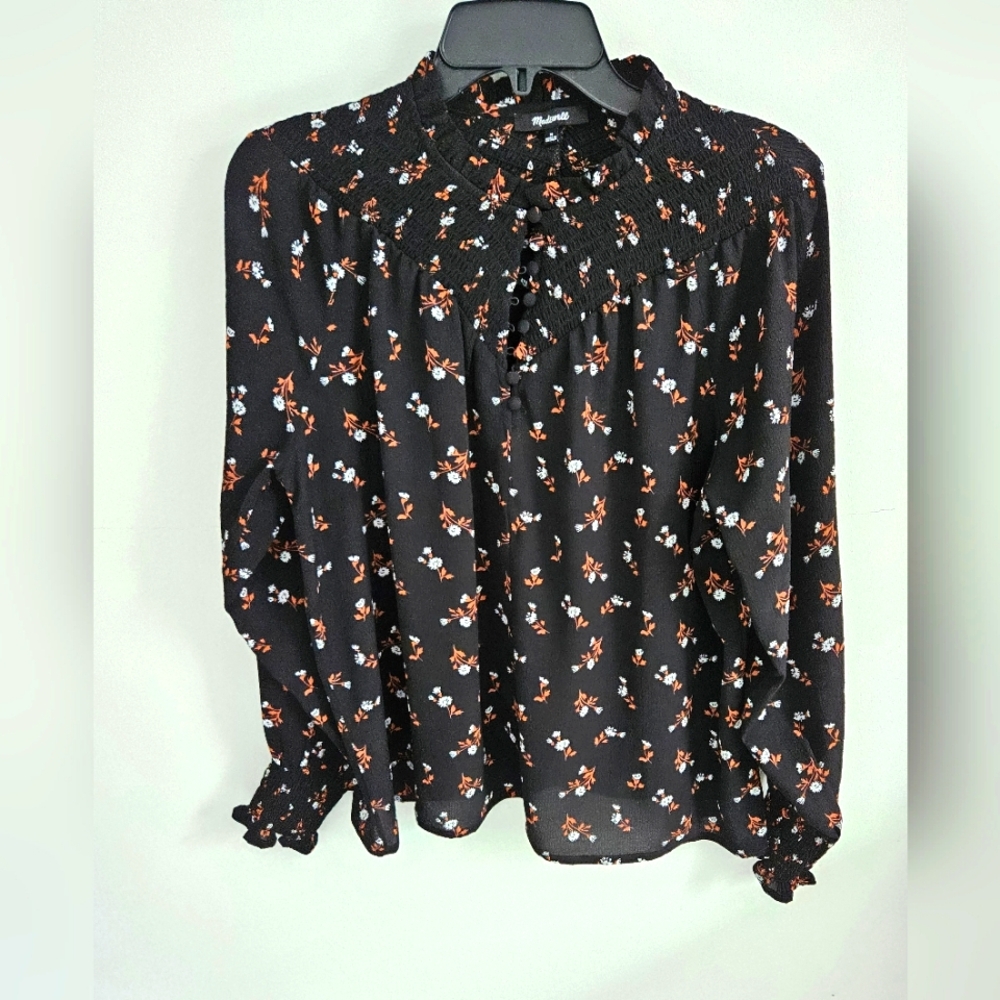 Madewell Floral long sleeve blouse